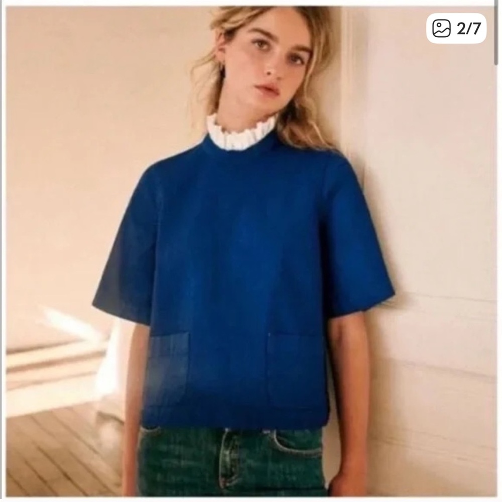 Sezane Denim Olga Top Size 34